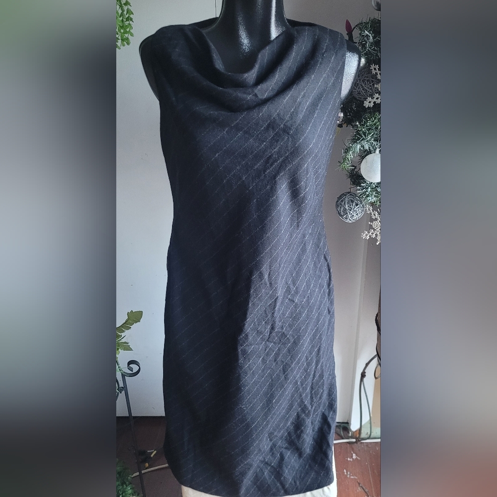 Banana Republic Black Sleeveless Cowl Neck Midi Dress